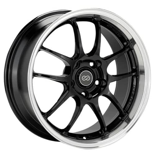 Enkei PF01 SS Gloss Black with Machined Lip (460-780-6550BKM)