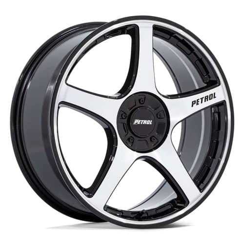 Petrol P2E 18x8 Blank 5 Lug 35 ET 72.56 CB Gloss Black w/Machined Face (PE003DB18800035)