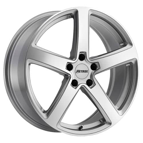Petrol P2A 19x8 5x100 35 ET 72.1 CB Silver w/Machine Cut Face (1980P2A355100S72)