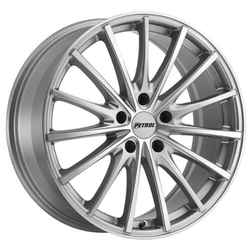 Petrol P3A 19x8 5x120 35 ET 76.1 CB Silver w/Machine Cut Face (1980P3A355120S76)