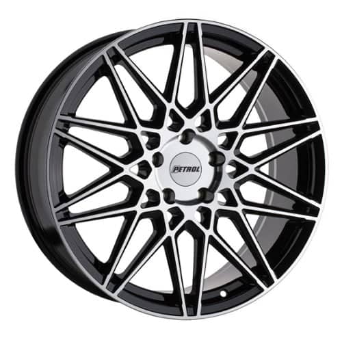 Petrol P3C 18x8 5x115 40 ET 76.1 CB Gloss Black w/ Machined Face (1880P3C405115F76)