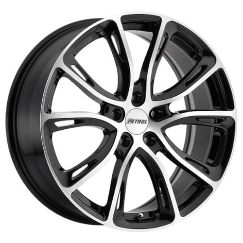 Petrol P5A 17x7.5 5x114.3 40 ET 76.1 CB Gloss Black w/Machine Cut Face (1775P5A405114B76)
