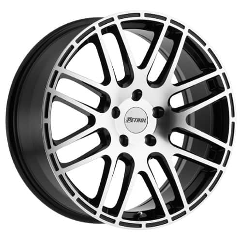 Petrol P6A 19x8 5x100 35 ET 72.1 CB Gloss Black w/Machine Cut Face (1980P6A355100B72)