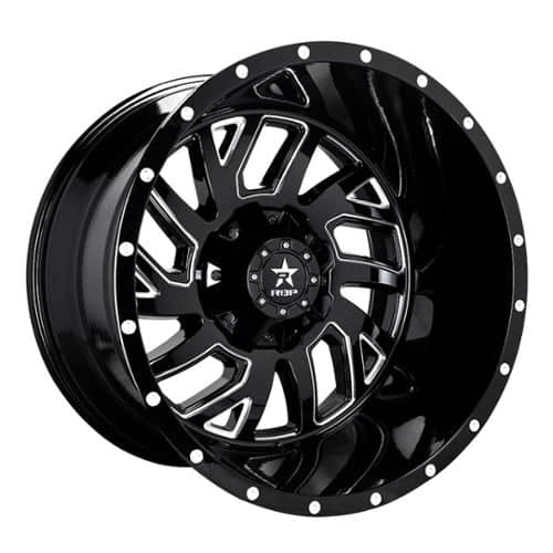 RBP Wheel 65R Glock 22x14 5x127/5x139.7 -76 ET 78 CB Gloss Black/Milled (65R-2214-58-76BG)