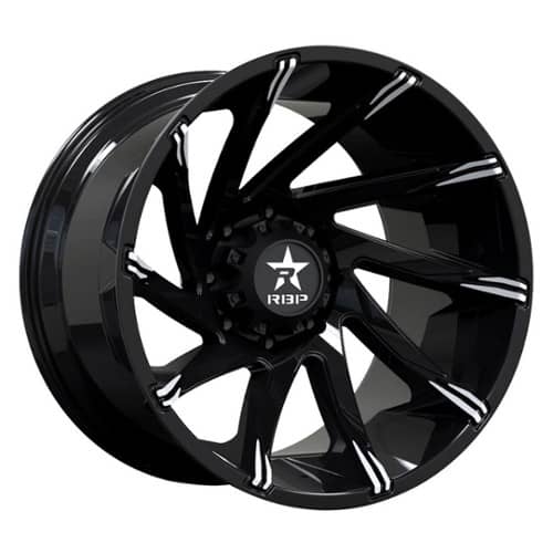 RBP Wheel 77R Spike 22x14 6x139.7 -76 ET 78 CB Black Milled (77R-2214-82-76MB)