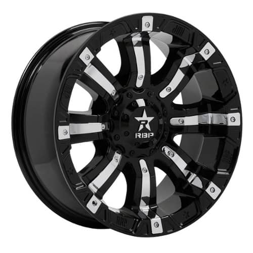 RBP Wheel 94R Colt 20x10 6x120 10 ET 67.1 CB Gloss Black w/Chrome Inserts (94R-2010-39+10BP)