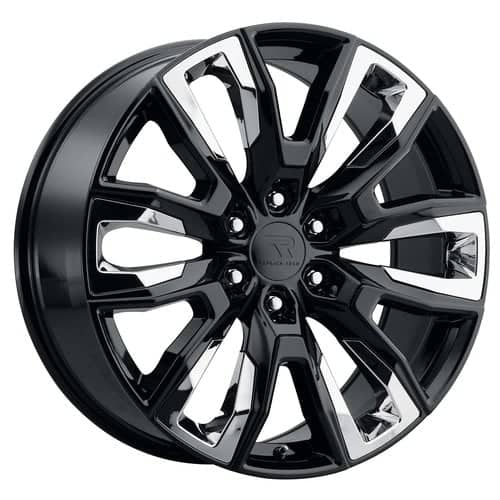 Replica Tech RT-49 Gloss Black with Chrome Inserts (RT49-2090XX28LGB-CI)
