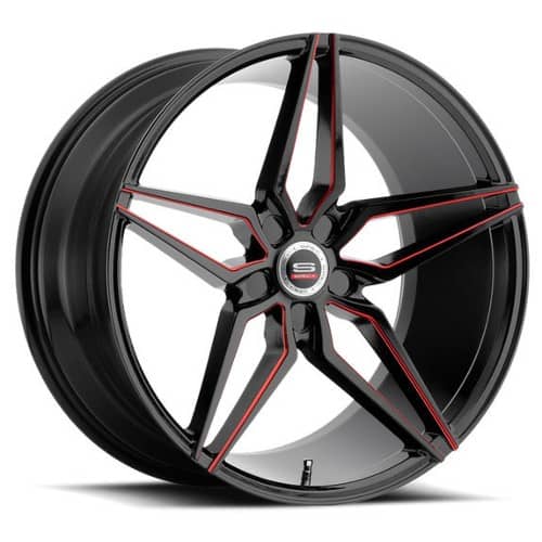 Spec-1 SPM-81 Gloss Black Red Machined (SPM8120904015GBRLDT5X120)