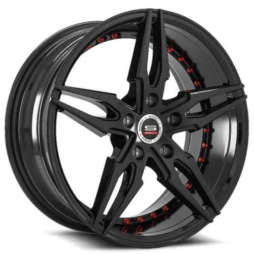 Spec-1 SP-46 Gloss Black w/ith Red Rivets (SP4617751638GB)