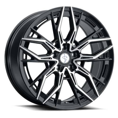 Sapphire Luxury Alloys SX07 20x9 5x120 35 ET 73 CB Gloss Black Machined Face (SX07AB-2090H35)