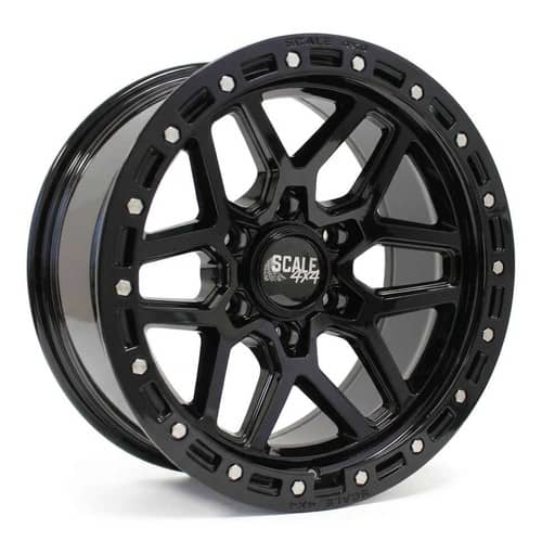 Scale 4x4 S02 17x8.5 6x139.7 -10 ET 106.3 CB Glossy Black w/Simulated Beadlock (S02-78583-N10-BLK)