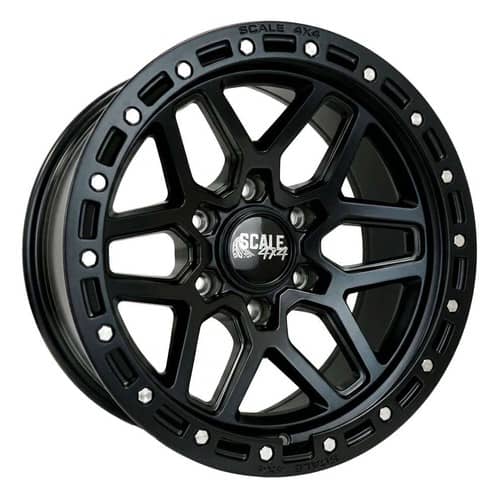 Scale 4x4 S02 17x8.5 6x139.7 -10 ET 106.3 CB Matte Black w/Simulated Beadlock (S02-78583-N10-MBK)