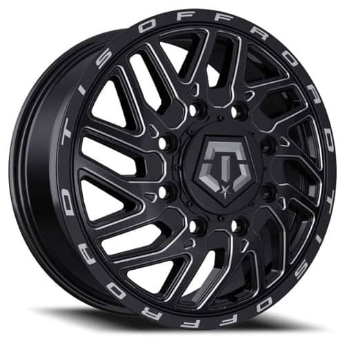 TIS Offroad 544BM Dually Front 20x8.25 8x210 127 ET 154.3 CB Gloss Black/Milled Accents (544BM-28292FS)