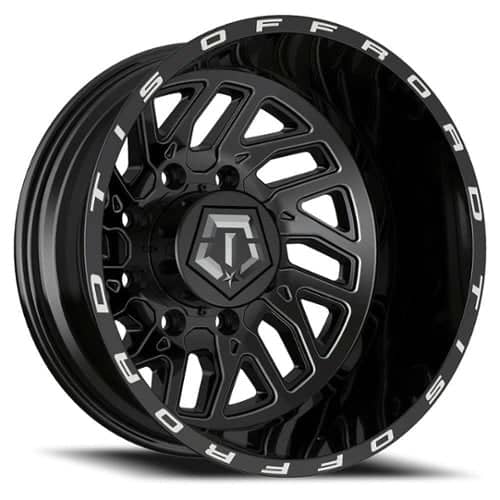 TIS Offroad 544BM Dually Rear 20x8.25 8x210 -198 ET 154.3 CB Gloss Black/Milled Accents (544BM-28292ROS)