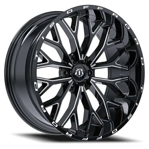 TIS Offroad 565BM 22x12 8x170 -44 ET 125.2 CB Black with Milled Accents (565BM-2228744)