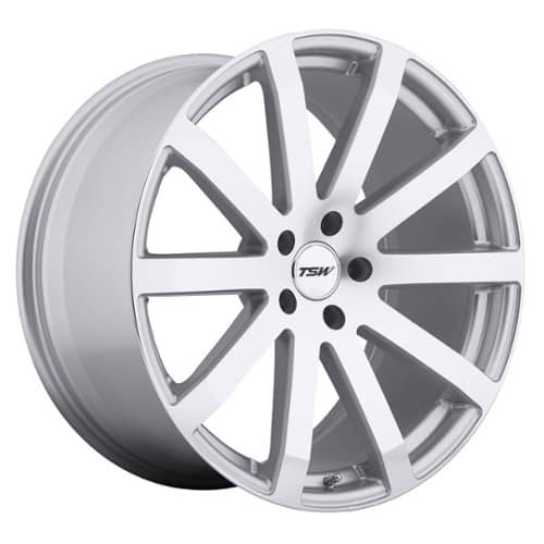 TSW Alloy Brooklands 18x9.5 5x114.3 20 ET 76 CB Silver W/Mirror Cut Face (1895BRK205114S76)