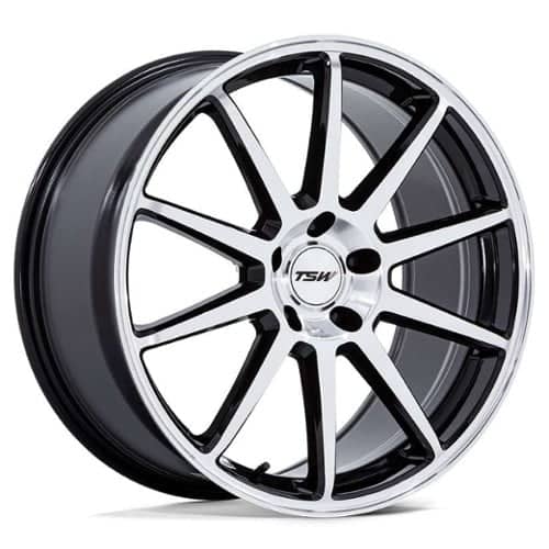 TSW Alloy Canard TW004 19x10.5 5x112 35 ET 66.6 CB Black Machined (TW004SD19055735)