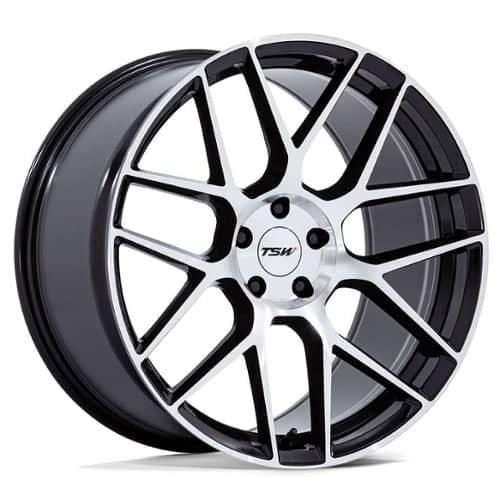 TSW Alloy Lasarthe TW002 17x8 5x112 45 ET 66.6 CB Black Machined (TW002BD17805745)