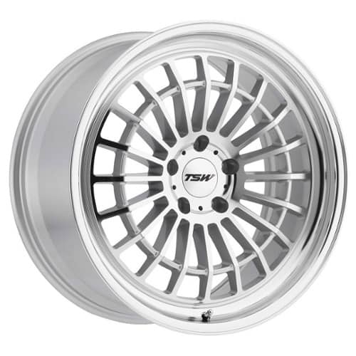 TSW Alloy Rally 20x8.5 5x112 20 ET 72 CB Silver W/Machine Face & Chrome Lip (2085RAL205112S72)
