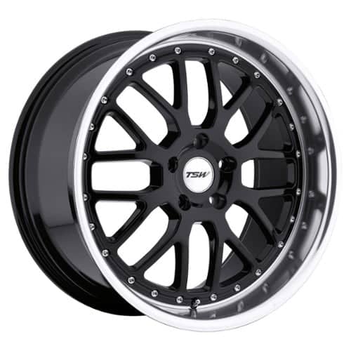 TSW Alloy Valencia Gloss Black W/Mirror Cut Lip (1780VAL205114B76)
