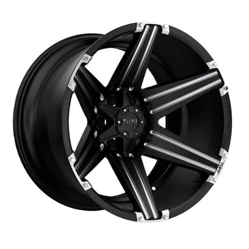 Tuff A.T. T12 Satin Black with Milled Spokes and Brushed Inserts (1790T12006140F06)