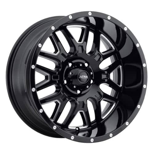 Ultra 203 Hunter 20x10 6x139.7 -25 ET 106.1 CB Gloss Black with Milled Accents and Clear Coat (203-2183BM25)