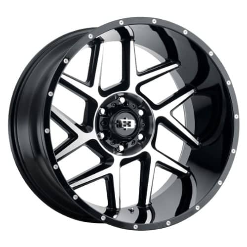 Vision 360 Sliver 20x9 8x165.1 12 ET 125.2 CB Gloss Black Machined Face (360-2981GBMF12)