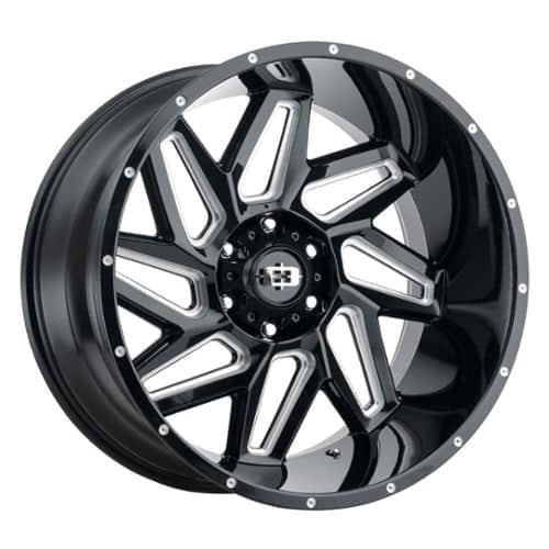 Vision 361 Spyder 20x10 6x139.7 -25 ET 106.2 CB Gloss Black Milled Spokes (361-20083GBMS-25)