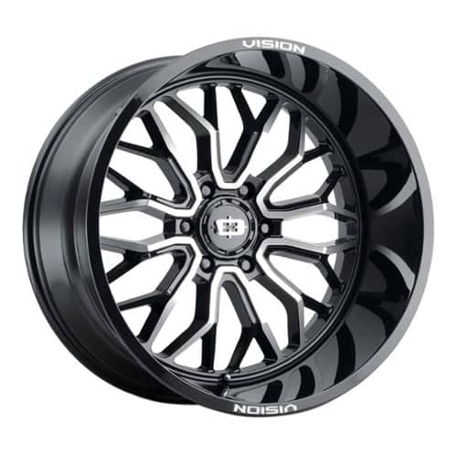 Vision 402 Riot 22x12 5x150 -51 ET 110.2 CB Gloss Black Machined Face (402-22250GBMF-51)