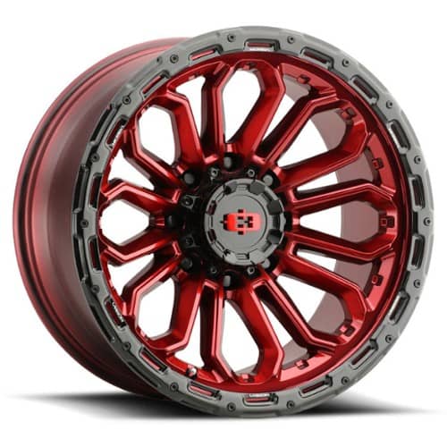 Vision 405 Korupt 18x9 6x135 12 ET 87.1 CB Gloss Red w/Gloss Black Lip (405-8936GRGBL12)