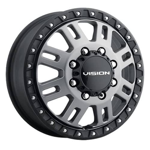 Vision 408 Manx 2 Front Satin Gray/Black Lip Ring (408-7681SGBLF)