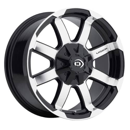 Vision 413 Valor 17x8.5 8x165.1 0 ET 125.2 CB Gloss Black Machined Face (413-7881GBMF0)
