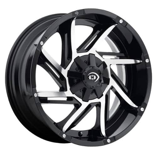 Vision 422 Prowler 20x9 8x165.1 12 ET 125.2 CB Gloss Black Machined Face (422-2981GBMF12)