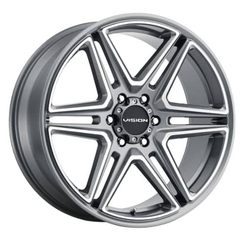 Vision 476 Wedge 22x9.5 5x139.7 8 ET 77.8 CB Gunmetal Machined Face (476-22985GMMF8)