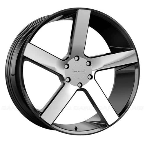Milanni Switchback 22x9.5 6x135 30 ET 87.1 CB Gloss Black Machined Face (472-22936GBMF30)