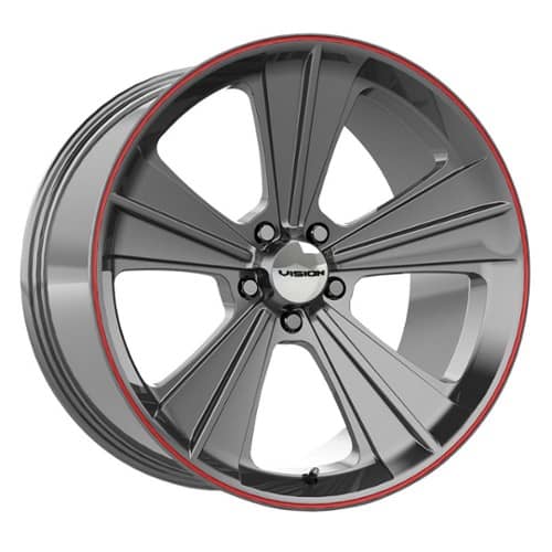 Vision Missile Gunmetal w/Red Lip (V327-20165GMRL50)