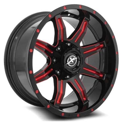 XF Off-Road XF-215 Gloss Black Red Milled (XF21524125139715044GBMLR)