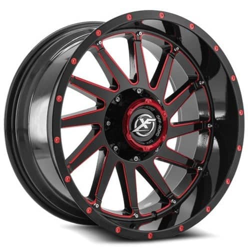 XF Off-Road XF-216 20x10 5x127/5x139.7 -24 ET 78.1 CB Gloss Black Red Milled (XF21620105127139724GBMLR)