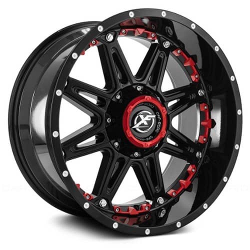 XF Off-Road XF-217 Gloss Black w/ Red Inserts (XF217209051397150+12GBRISXFR)