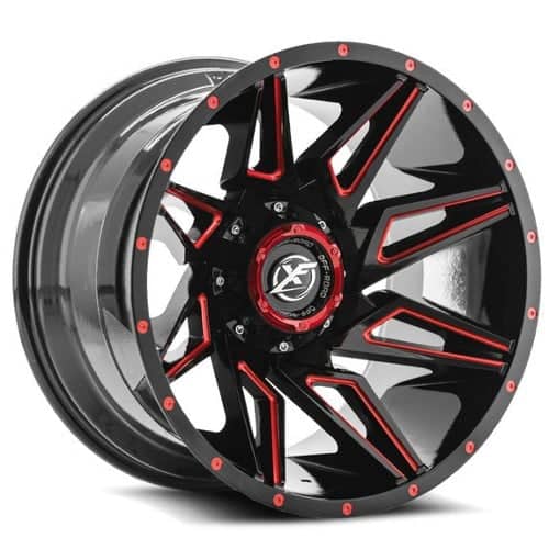 XF Off-Road XF-218 22x12 6x135/6x139.7 -44 ET 108 CB Gloss Black Red Milled (XF21822126135139744GBMLR)