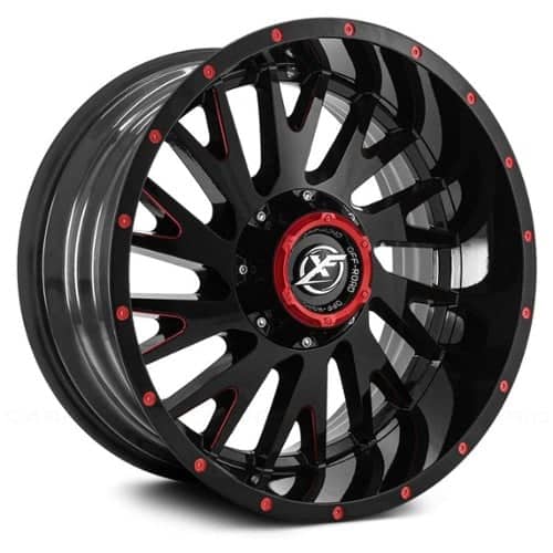 XF Off-Road XF-221 Gloss Black Red Milled (XF22120105114312724GBMLR)