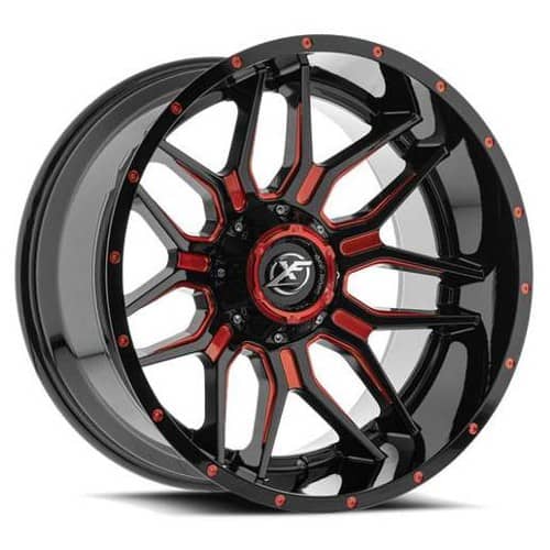 XF Off-Road XF-222 Gloss Black Red Milled (XF222209051271397+0GBMLR)