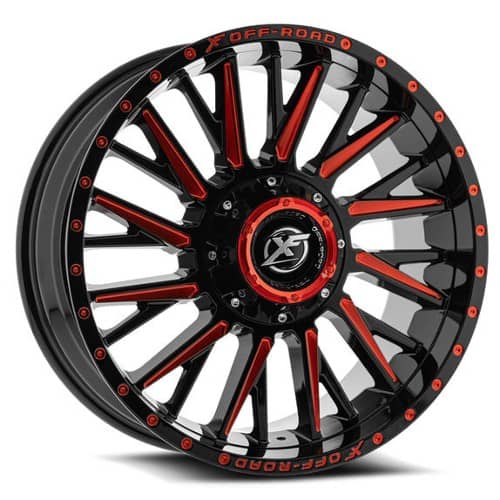 XF Off-Road XF-226 Gloss Black Red Milled (XF226209051397150+12GBMLR)