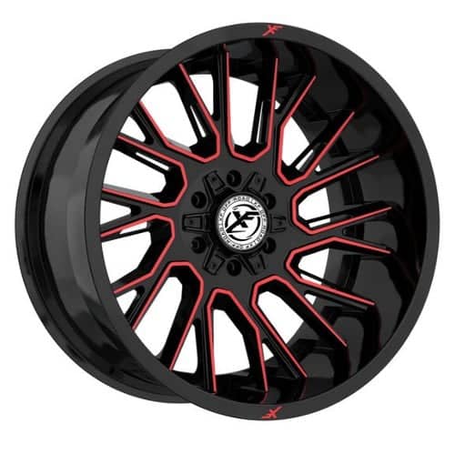 XF Off-Road XF-230 22x10 8x165.1/8x170 -18 ET 125.2 CB Gloss Black Red Milled (XF23022108165117018GBMRED)