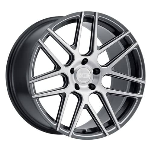XO Luxury Moscow 22x9 5x114.3 25 ET 76.1 CB Gloss Gunmetal w/Milled Spoke & Brushed Face (2290MCW255114G76)
