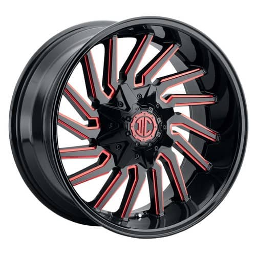 Xtreme NX-26 22x10 Blank 8 Lug -25 ET 130.8 CB Midnight Black / Red MG Milling (NX26-2210ZL-25XBRX)