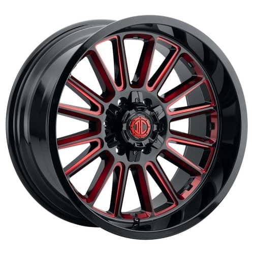 Xtreme NX-28 22x10 Blank 8 Lug -25 ET 130.8 CB Midnight Black / Red MG Milling (NX28-2210ZL-25XBRX)