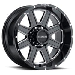 Raceline 940M Hostage 22x12 8x165.1 -44 ET 125.2 CB Gloss Black & Milled