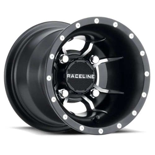 Raceline A77 Mamba UTV 9x8 4x110 -35 ET 86 CB Satin Black Machined (A7798011-35)