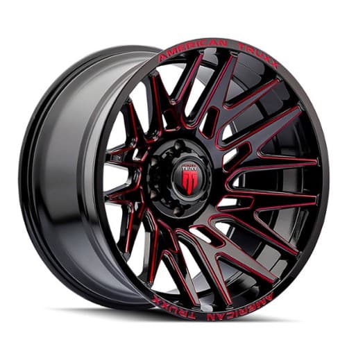 American Truxx AT1919 Evolution 22x12 8x165.1 -44 ET 125.2 CB Black Prizm Red (AT1919-22281BTR)